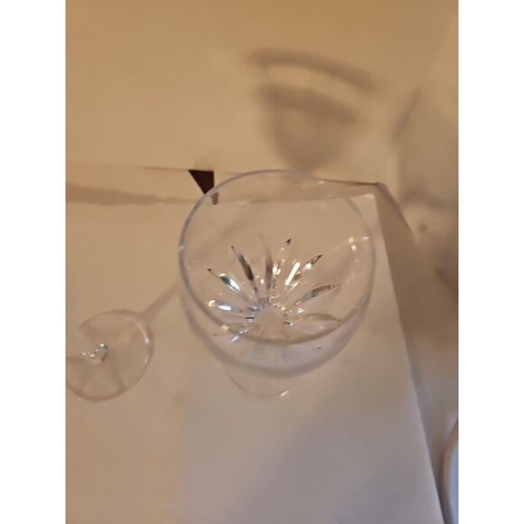 Crystal Wine glass unique cut vertical lines Beautiful Royal Tudor ? Lot Of 2 - Picture 4 of 12